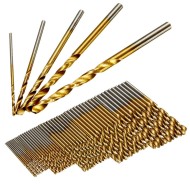 Socoje 50PCS 1/1.5/2/2.5/3mm  Titanium Coated Twist Drill Bits High Speed Steel Drill Bit Set Socoje 50PCS 1/1.5/2/2.5/3mm  Titanium Coated Twist Drill Bits High Speed Steel Drill Bit Set
