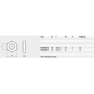Hardware 0950200010 Socoje Head Nut M22x1.5 1pc for metal work Hardware 0950200010 Socoje Head Nut M22x1.5 1pc for metal work