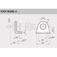 W0950120001 FOOT model a 1216Ø Bore ISO6432 W0950120001 FOOT model a 1216Ø Bore ISO6432