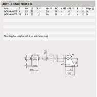 W0950080005 COUNTER-HINGE - MODEL BC for 8&10Ø BORE ISO6432 W0950080005 COUNTER-HINGE - MODEL BC for 8&10Ø BORE ISO6432