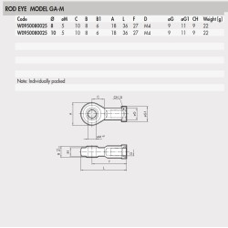 W0950080025 Rod-Eye GA-M M4x0.7 W0950080025 Rod-Eye GA-M M4x0.7