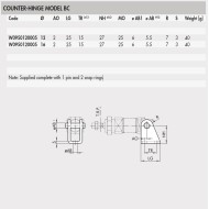 W0950120005 COUNTER-HINGE - MODEL BC for 12&16Ø BORE ISO6432 W0950120005 COUNTER-HINGE - MODEL BC for 12&16Ø BORE ISO6432