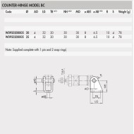 W0950200005 COUNTER-HINGE - MODEL BC for 20&25Ø BORE ISO6432 W0950200005 COUNTER-HINGE - MODEL BC for 20&25Ø BORE ISO6432
