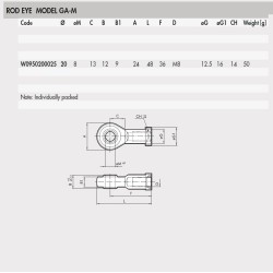 W0950200025 Rod-Eye GA-M M8x1.25 W0950200025 Rod-Eye GA-M M8x1.25