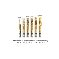 6Pcs Machine Use Metric M3 M10  Combination Combined Drill and Taps Bit Set in Metal Box 6Pcs Machine Use Metric M3 M10  Combination Combined Drill and Taps Bit Set in Metal Box