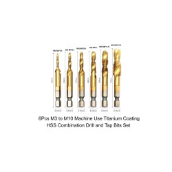 6Pcs Machine Use Metric M3 M10  Combination Combined Drill and Taps Bit Set in Metal Box 6Pcs Machine Use Metric M3 M10  Combination Combined Drill and Taps Bit Set in Metal Box