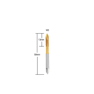 High Precision  M3*0.5mm Taps Tin Coated Spiral Point Taps Bit for Sale High Precision  M3*0.5mm Taps Tin Coated Spiral Point Taps Bit for Sale