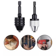 Hex Shank Black & White Keyless Drill Chuck Adapter for Easy Bit Changes 2PCs Hex Shank Black & White Keyless Drill Chuck Adapter for Easy Bit Changes 2PCs