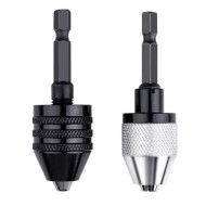 Hex Shank Black & White Keyless Drill Chuck Adapter for Easy Bit Changes 2PCs Hex Shank Black & White Keyless Drill Chuck Adapter for Easy Bit Changes 2PCs