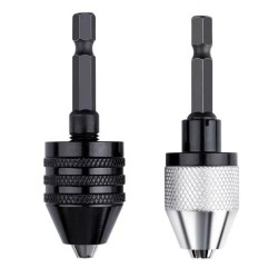 Hex Shank Black & White Keyless Drill Chuck Adapter for Easy Bit Changes 2PCs Hex Shank Black & White Keyless Drill Chuck Adapter for Easy Bit Changes 2PCs