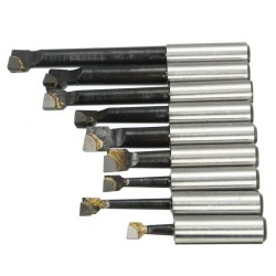 12mm Shank Carbide-Tipped Boring Bar Set - Lathe Tool Flat End Rods 9PCs  12mm Shank Carbide-Tipped Boring Bar Set - Lathe Tool Flat End Rods 9PCs