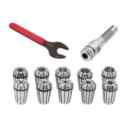 Socoje ER20 Collet Set, 3/32" to 1/2", R8 x 4" Brigeport Chuck Holder 1 set 10 Pcs  Socoje ER20 Collet Set, 3/32" to 1/2", R8 x 4" Brigeport Chuck Holder 1 set 10 Pcs