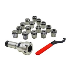 5C Shank ER40 Chuck with 15 pcs Collet Set, 1/8" - 1" by 16th 5C Shank ER40 Chuck with 15 pcs Collet Set, 1/8" - 1" by 16th