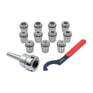 MT2 Shank ER32 Chuck with 11 pc Collet Set, 1/8 inch - 3/4 inch by 16th MT2 Shank ER32 Chuck with 11 pc Collet Set, 1/8 inch - 3/4 inch by 16th
