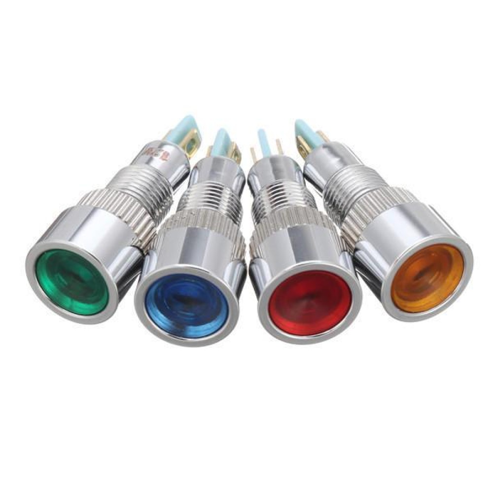 thumbnail interactive-video image 1 of 12mm LED Indicator Warning Light – Pilot/Dash Lamp – Multi‑Volt 6‑36V – Red/Blue/Green/White 1 of 5