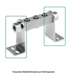 Pneumatic Manifold 1/8‘‘ Bracket set H=120 Pneumatic Manifold 1/8‘‘ Bracket set H=120