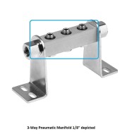 4-way Pneumatic Manifold with 1/8 Inch Port Size 4-way Pneumatic Manifold with 1/8 Inch Port Size