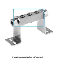 4-way Pneumatic Manifold with 1/8 Inch Port Size 4-way Pneumatic Manifold with 1/8 Inch Port Size