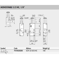 7010020200 Monostable valve 3/2 1/8“ 7010020200 Monostable valve 3/2 1/8“