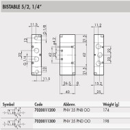 7020011200 5/2 1/4‘‘ Pneumatic Valve BIstable (Pneumatically operated) 7020011200 5/2 1/4‘‘ Pneumatic Valve BIstable (Pneumatically operated)