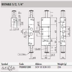 7020021200 BIstable valve 5/2 1/4‘‘ 7020021200 BIstable valve 5/2 1/4‘‘