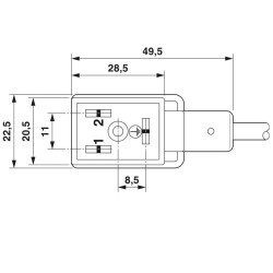 Actuator cable - SAC-3P- 5,0-PUR/BI-1L-R-ES - 1401358 Actuator cable - SAC-3P- 5,0-PUR/BI-1L-R-ES - 1401358