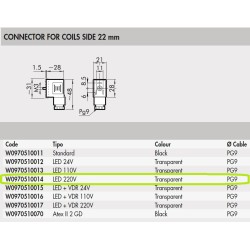 W0970510014 Coil Connector with LED 230VAC W0970510014 Coil Connector with LED 230VAC