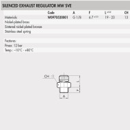 W0970520001 MWSVE Silenced Exhaust Regulator (Valve) 1/8inch W0970520001 MWSVE Silenced Exhaust Regulator (Valve) 1/8inch