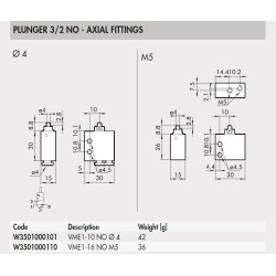 W3501000101 VME1-10 3/2 NO Axial fittings Ø 4 W3501000101 VME1-10 3/2 NO Axial fittings Ø 4