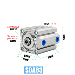 good product supply air cylinder  type single acting Pneumatic compact  SDA63 machine with ce certification good product supply air cylinder  type single acting Pneumatic compact  SDA63 machine with ce certification