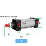 supply SC100 series aluminum  pneumatic cylinder double action piston  air cylinder supply SC100 series aluminum  pneumatic cylinder double action piston  air cylinder