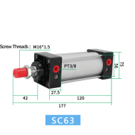 Supply SC63 Series Pneumatic Cylinder Air Cylinder Double Action Piston Aluminum Engine Silver Paper Case Provided ISO Supply SC63 Series Pneumatic Cylinder Air Cylinder Double Action Piston Aluminum Engine Silver Paper Case Provided ISO