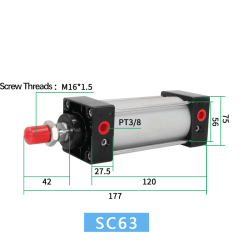 Supply SC63 Series Pneumatic Cylinder Air Cylinder Double Action Piston Aluminum Engine Silver Paper Case Provided ISO Supply SC63 Series Pneumatic Cylinder Air Cylinder Double Action Piston Aluminum Engine Silver Paper Case Provided ISO