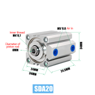 SDA20 Series  Air Compact Cylinder Single Rod Double Action Multi type Air Cylinder Pneumatic machine SDA20 Series  Air Compact Cylinder Single Rod Double Action Multi type Air Cylinder Pneumatic machine