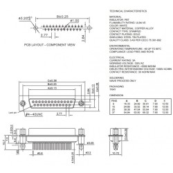 D-SUB Print 9P FEMALE boardlock