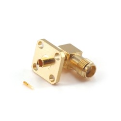SMA Female Right Angle RF Coaxial Connector Flange Mount SMA Female Right Angle RF Coaxial Connector Flange Mount