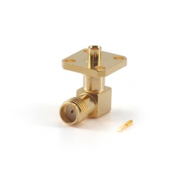 SMA Female Right Angle RF Coaxial Connector Flange Mount SMA Female Right Angle RF Coaxial Connector Flange Mount