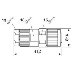 M12 12 Pole FEMALE Shielded (Piercecon® quick connect)