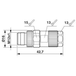 M12 12 Pole MALE Shielded (Piercecon® quick connect)