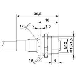 M12 12 Pole Panel Mount FEMALE Shielded with 100cm wiring