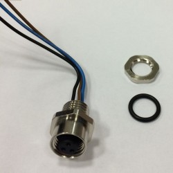 M12 3-Pole Panel Mount Female with 50cm wiring (RKF 3U/0,5M)