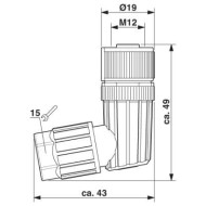 M12 4-pole Angle Female Connector (1424656)