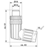 M12 4-pole Angle Male Connector (1424654)