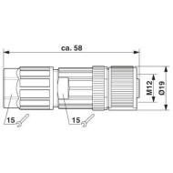 M12 4-pole Straight Female Connector (1424655)