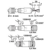 M12 4-pole Straight Female Shielded Connector (1424668) M12 4-pole Straight Female Shielded Connector (1424668)