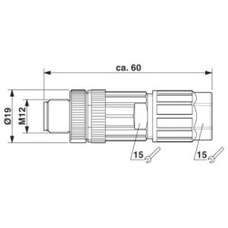 M12 4-pole Straight Male Connector (1424657)