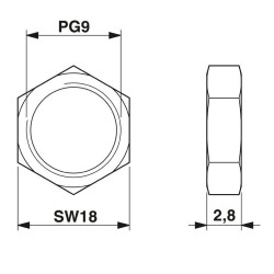M12 4-poles Panel Nut PG9 - 1504084