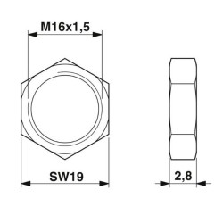 M12 8-pole & 12-pole Panel Nut M16 - 1504097