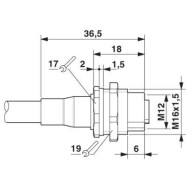 M12 8 Pole Panel Mount FEMALE Shielded with 100cm wiring M12 8 Pole Panel Mount FEMALE Shielded with 100cm wiring