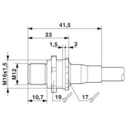 M12 8 Pole Panel Mount MALE Shielded with 100cm wiring